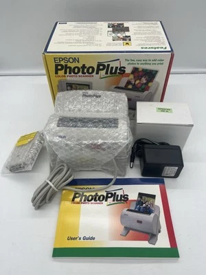 New Vintage 1996 Epson Photo Plus Color Digital Scanner 1 Brand Windows Version - Image 1 of 4