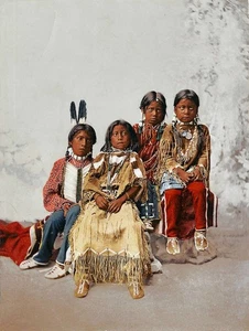 A Group of Ute Children 1899 Historical Wall Picture 10x8 Reprint - Picture 1 of 6