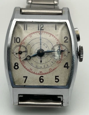 Orologio cronografo con  mov.to Landeron cal. 29 di forma - vintage Art Decò '30 Foto 1 de 4