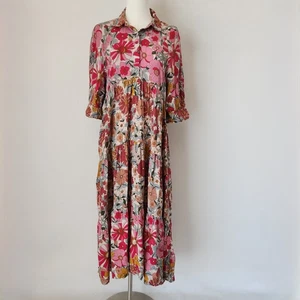 NWoT Natural Life Rebecca Vintage Floral Midi Dress 3/4 Sleeve Pocket Rayon Sz.M - Picture 1 of 13
