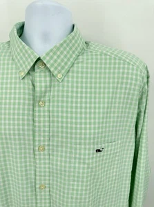 Camicia Vineyard Vines OTG Performance Uomo 2XL Elasticizzata Verde a Quadri Bottoni - Foto 1 di 7