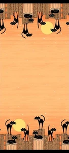 Tela Hocus Pocus Stray Cat Puntal Doble Borde CX 7993-ORG Por media yarda - Imagen 1 de 1