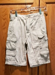 PLUGG Khaki 100% Cotton SOUL SURFING Chino Beige CARGO Long SHORTS 12  - Picture 1 of 3