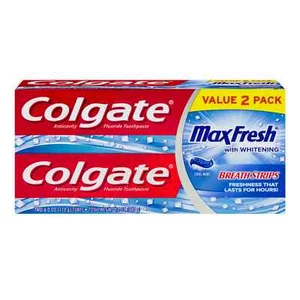 Colgate Max Fresh Toothpaste with Mini Breath Strips – Cool Mint – 2 Pack/12oz - Picture 1 of 5