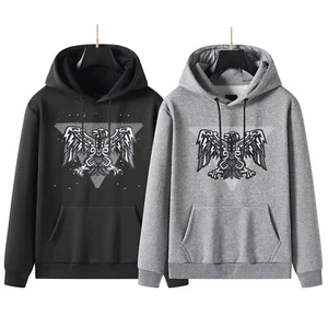 Men's Pullover Pyramid Hoodie with Premium Texture Long Sleeve Design Sweatshirt - Picture 1 of 14