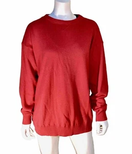Vintage 90s Boston Proper Pullover 100% Kashmir Sweater Red M-L.Excellent Cond. - Picture 1 of 10