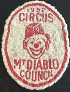 Vintage 1952 Mt. Diablo Council CIRCUS California Boy Scout Felt Patch BSA - Picture 1 of 3