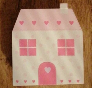 Little Wooden House Box with Drawers Pink White Decoration Gift Shelves Hang - Picture 1 of 4