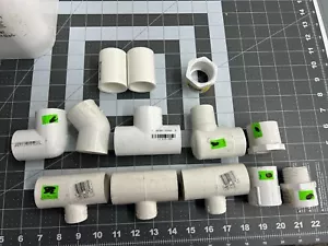 13-pack lot Charlotte 1" Slip x 1/2" FIP Sch 40 PVC Tee 90 deg elbow coupling - Picture 1 of 18