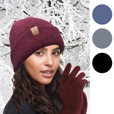 Chenille Hat and Glove Set Ladies Warm Thermal lined Luxury  - Image 1 of 2