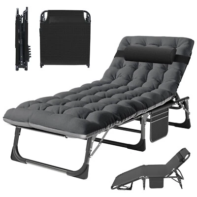 Espreguiçadeira dobrável reclinável praia pátio espreguiçadeira piscina gramado espreguiçadeira ao ar livre - Imagem 1 de 4
