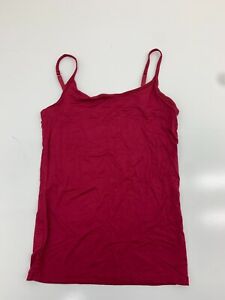 Womens Solid Red Spaghetti Strap Tank Size Small