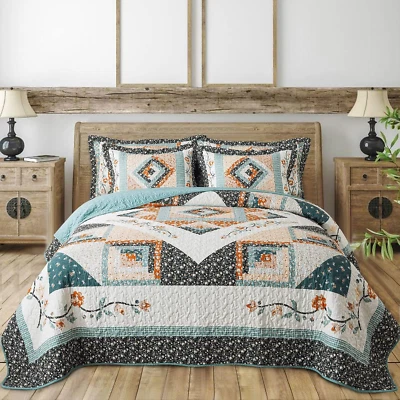 Oversized King Size Quilt Sets, Floral Lightweight King Size Bedspread (108 X 11 - Image 1 of 4