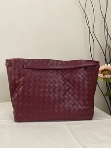 BOTTEGA VENETA 600510 Intrecciato Garda Shoulder Tote bag Bordeaux Burgundy Red - Picture 1 of 11