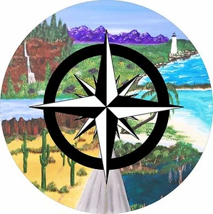 Road Leads Compass Spare Tire Cover -Add tire size in NOTES during checkout - Picture 1 of 6
