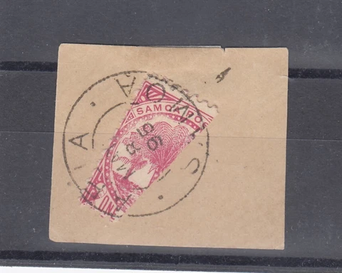 Samoa 1895 1d Red Bisect On Piece Apia CDS BP2978 Cover