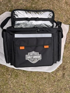 Harley Davidson Picnic Set Black Insulated Travel Cooler Bag Never Used. - Picture 1 of 23