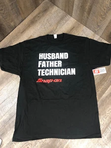 NEW Snap On Tools Men's Short Sleeve Logo 'Husband Father Technician' T Shirt XL - Picture 1 of 10