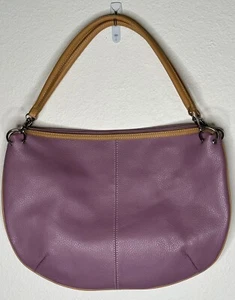 MAXX New York Leather Shoulder Bag Lavender Roomy New - Picture 1 of 5