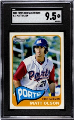 2013 Topps Heritage #73 Matt Olson SGC 10 GEM MINT  - Image 1 of 2