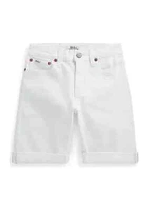 Ralph Lauren Big Boys Sullivan Slim Stretch Denim Shorts, White, 18 - Picture 1 of 3