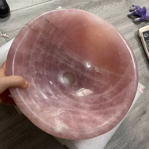 Prenda superior de cuarzo rosa fregadero/cuenco redondo, fregadero de losa de cocina, fregadero/cuenco para decoración del hogar - Imagen 1 de 3