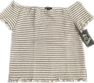 Smocked Stretched Art Class Pullover Kid Stripe Girls Youth Shirt Size M 7/8 - Picture 1 of 2