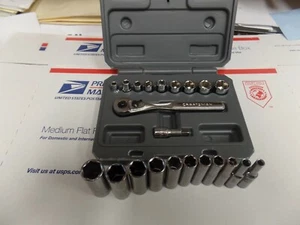 CRAFTSMAN 1/4" MM SOCKET SET WITH ADDED 11PC 6PT DEEP SOCKETS (23 PCS TOTAL) - Picture 1 of 1