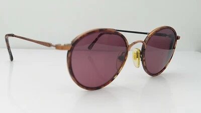 Vintage Perry Ellis PE SG 20 Brown Gold Metal Round Sunglasses FRAMES ONLY  - Image 1 of 4