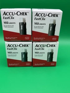 ACCU-CHEK FastClix Lancets Lot Of 4 Boxes 102 Per Box 408 Total *UNOPENED* - Picture 1 of 9