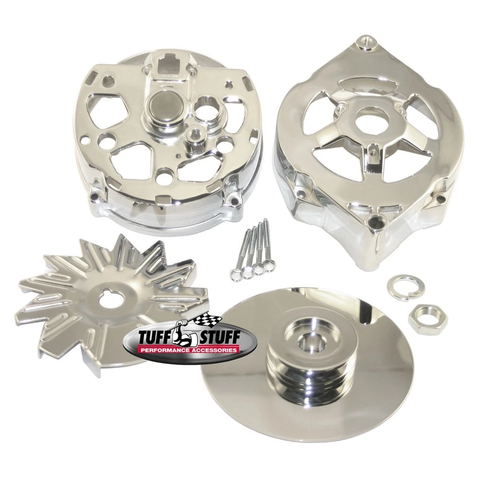 Tuff Stuff Alternator Case Kit 7500B; Chrome Aluminum for Chevy 10DN - Image 1 of 1