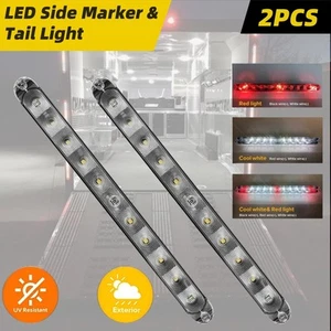 12V 15" LED Side Marker Trailer Truck RV Tail Lights Cool White & Red Pack of 2 - Imagen 1 de 9