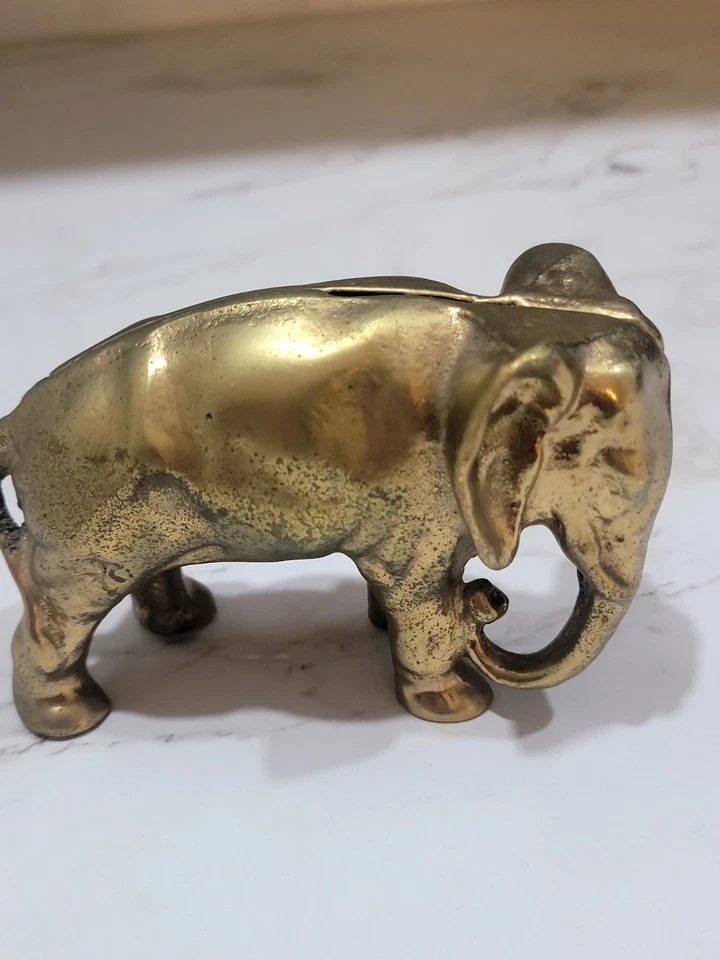 Vintage Brass Elephant Still Bank Heavy Excellent Condition  - Image 1 of 4