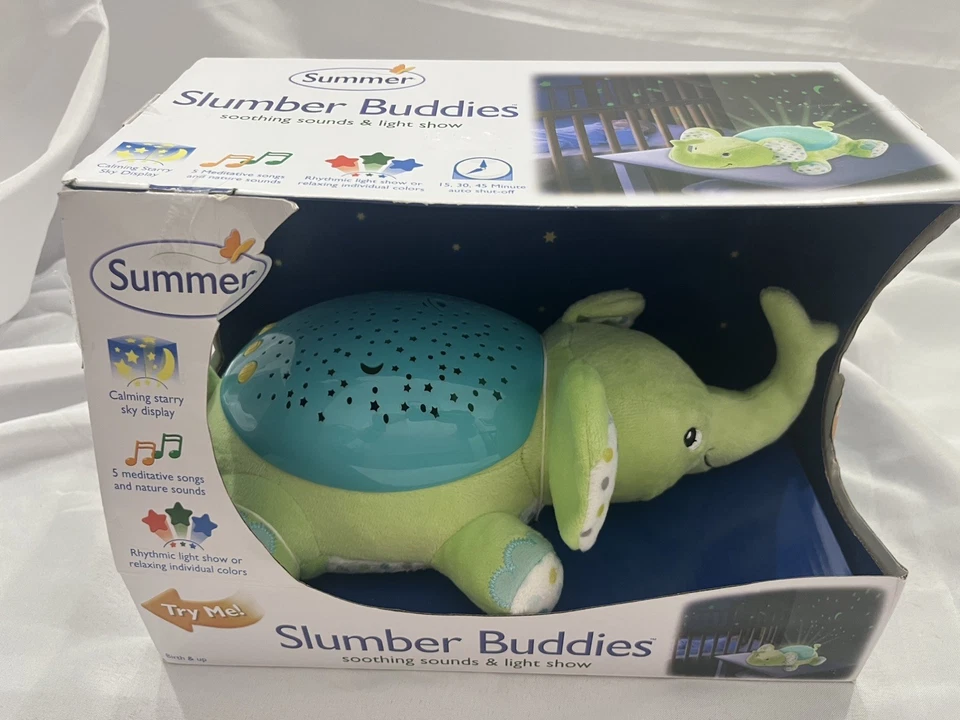 Verano Infantil Slumber Buddies Eddie el Elefante Luz y Sonido Luz Nocturna Caja Abierta Foto 1 de 4