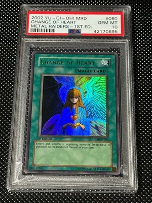 YUGIOH PSA 10 2002 Change of Heart MRD-060 Ultra Rare 1st Edition *0695 - Image 1 of 2