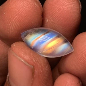 AAAAAA Quality Rainbow Moonstone Multi Fire Marquise Shape Cabochon 9.5x18.5MM - Picture 1 of 21