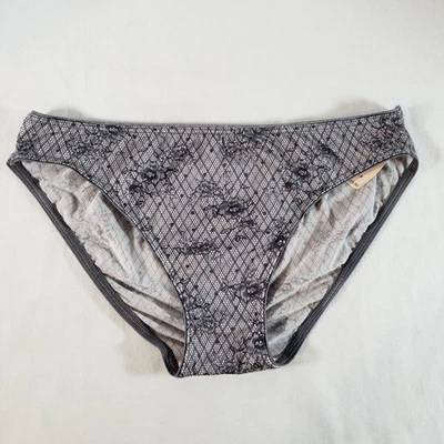 Victoria's Secret Everyday Perfect Bikini Small Satin Gray Floral Net - Image 1 of 3