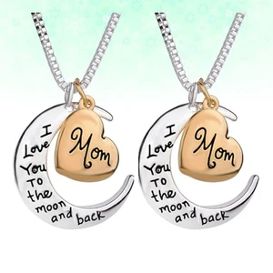 2 Count Mothers Day Necklaces Jewellery for Women Alloy Mother's - Picture 1 of 12