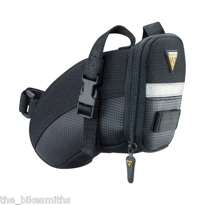 Topeak Small Aero Wedge TC2260B Bike Seat Bag Saddle Pack QR Straps Black - Image 1 of 2