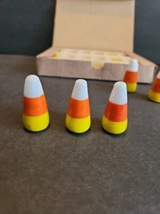 Lillian Vernon Glass Candy Corn 12 Piece Halloween Vntg Original Box See Desc - Picture 1 of 5