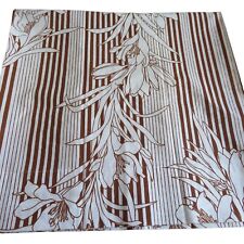 Vintage Pair of 2 Martex King Size Pillowcases Brown Strip Floral No Iron Percal