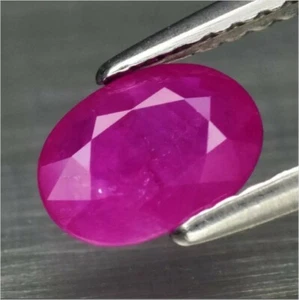 1.18ct 7.2x5.3mm Oval Natural Pinkiah Red Ruby, Kenya (Ver video) - Picture 1 of 2