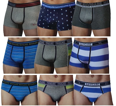 Set 6 pezzi Slip / Boxer uomo in cotone elasticizzato colorati fantasia Navigare - Immagine 1 di 4