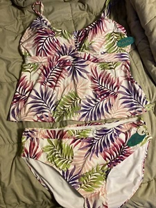 MYNAH- Plus Size Women’s Bathing Suit - TANKINI - FULL COVERAGE - NEW WITH TAGS - Picture 1 of 5