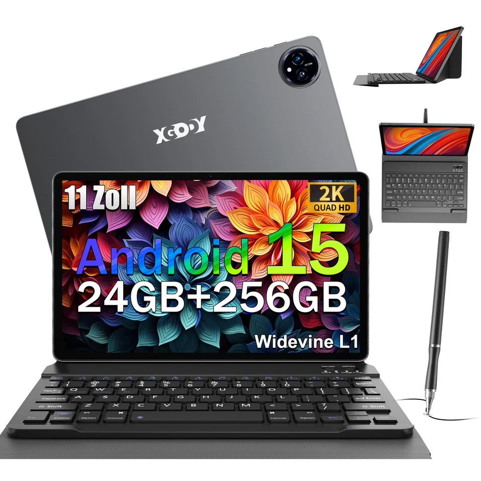 2025 Neu Tablet Android 15 24GB+256GB ROM 8000mAh 11 Zoll 13MP+8MP 5G WlFl USB-C - Bild 1 von 4