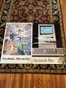 Vintage 2 Piece 1980s Apple Macintosh Computer Posters - Picture 1 of 13