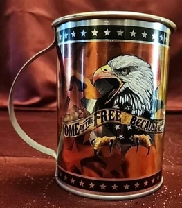 Bayou Billy "Home of the Free Because of the Brave" 5" Tin Can Cup/Mug EUC - Picture 1 of 4