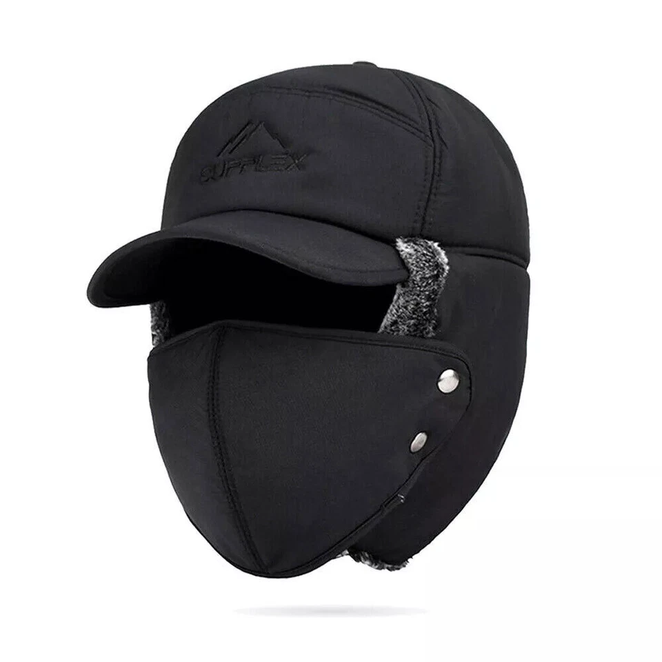 Unisex Invierno Oreja Solapa Trampero Sombrero Cálido Piel Mascarilla Térmica Nieve Gorra de Aviador Foto 1 de 4