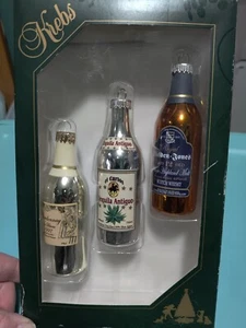 Christmas by Krebs Beer Bottle Ornaments 3 pack - Picture 1 of 3
