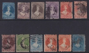 New Zealand. Early examples. 1d to 1/-. Mixed condition. - Picture 1 of 2